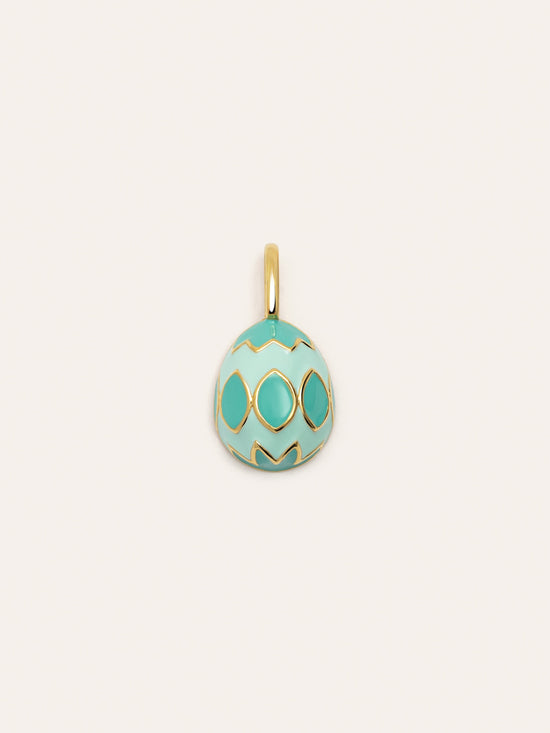 Charm Easter Egg Blue Baño Oro