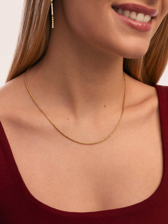 Collar Fine Tinsel Acero Baño Oro