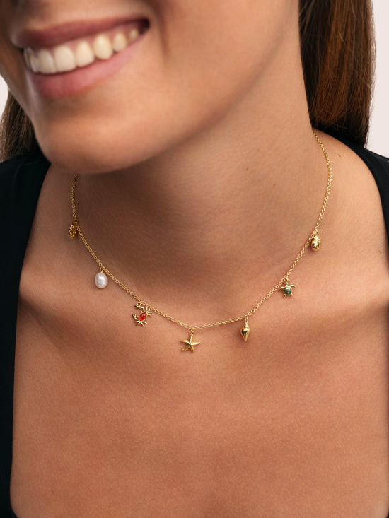Collar Multicharms Seaside Baño Oro