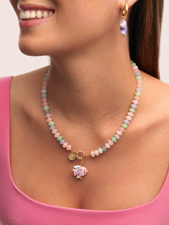 Collar Nemo Stones Acero Baño Oro