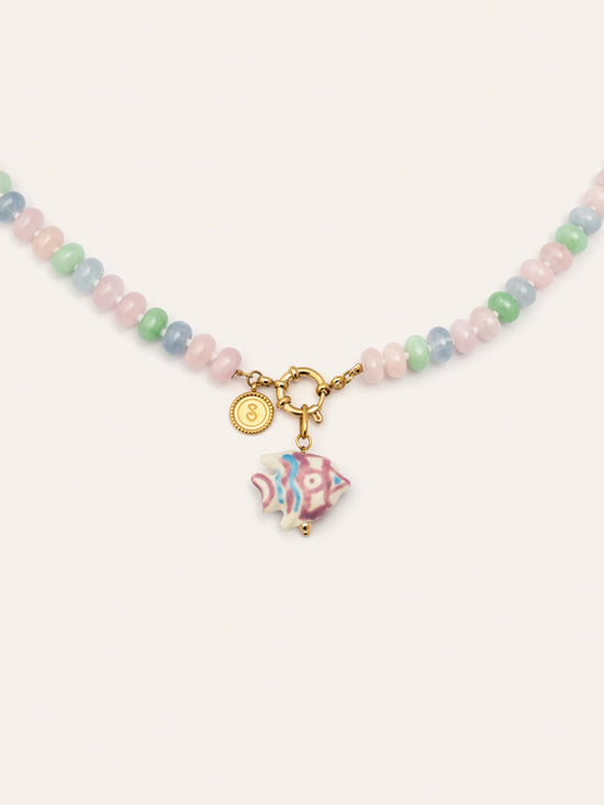 Collar Nemo Stones Acero Baño Oro