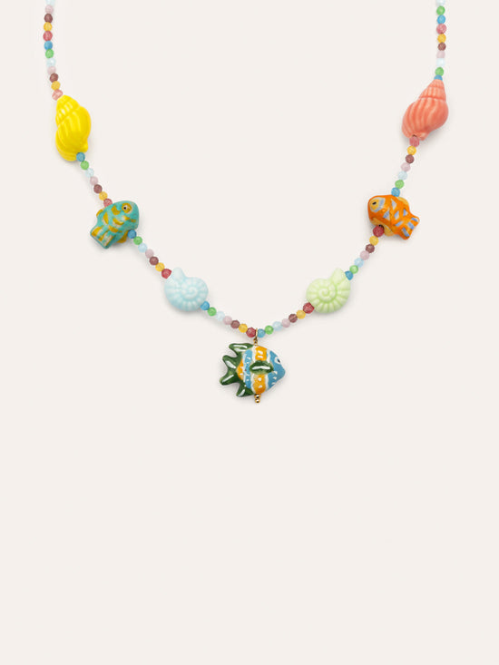 Collar Reef Acero Baño Oro