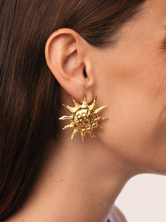 Pendientes Sun Light Acero Baño Oro